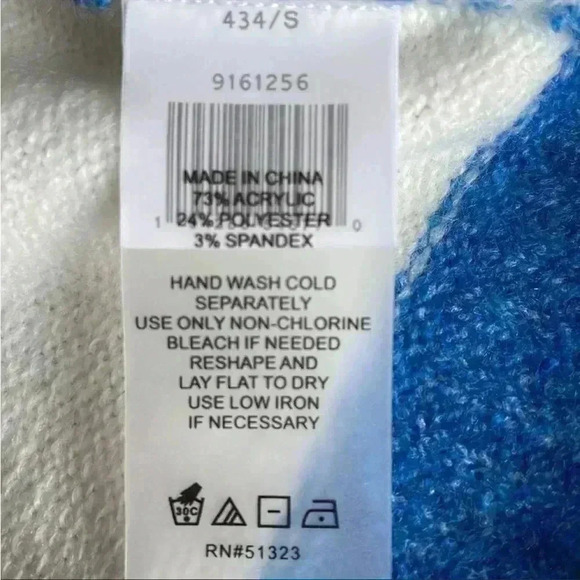 Vince Camuto Stripe V-Neck Sweater in Palace Blue Size Small NWT - Picture 4 of 6